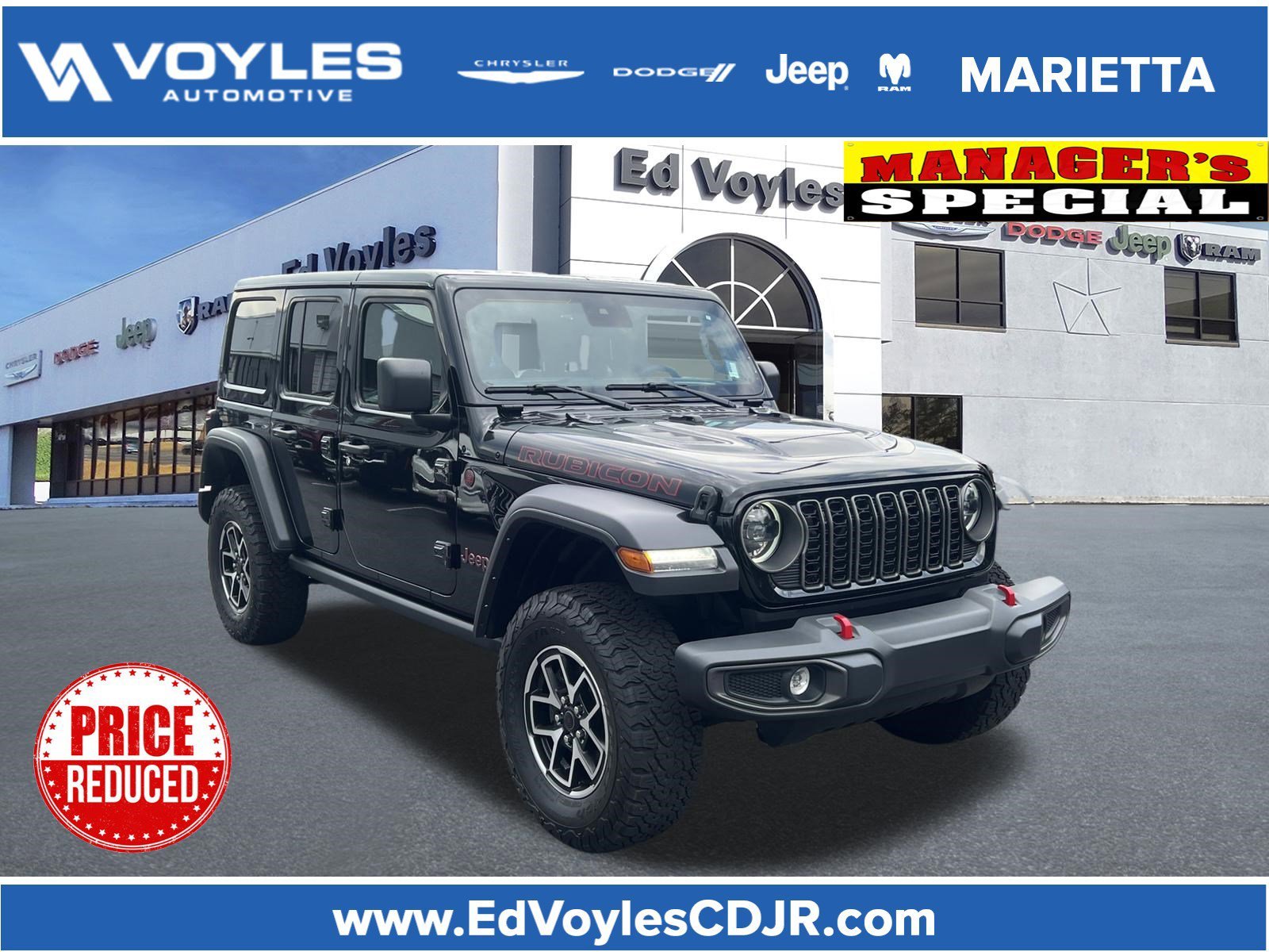 Used 2025 Black Clearcoat Jeep Rubicon image 1
