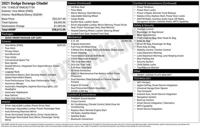 Used 2021 White Dodge Citadel image 40