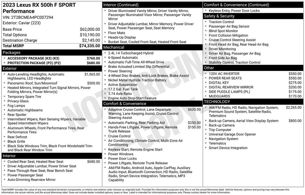 Used 2023 Black Lexus 500h F SPORT Performance image 7