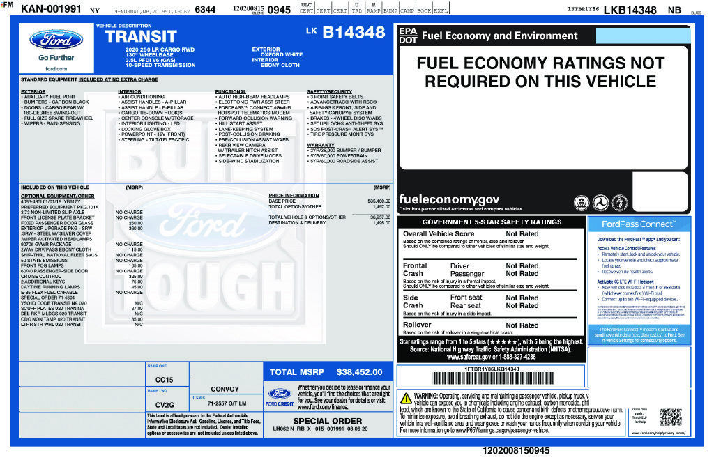 Used 2020 White Ford Base image 2