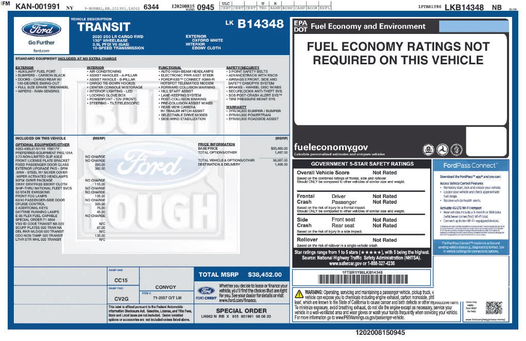 Used 2020 White Ford Base image 2