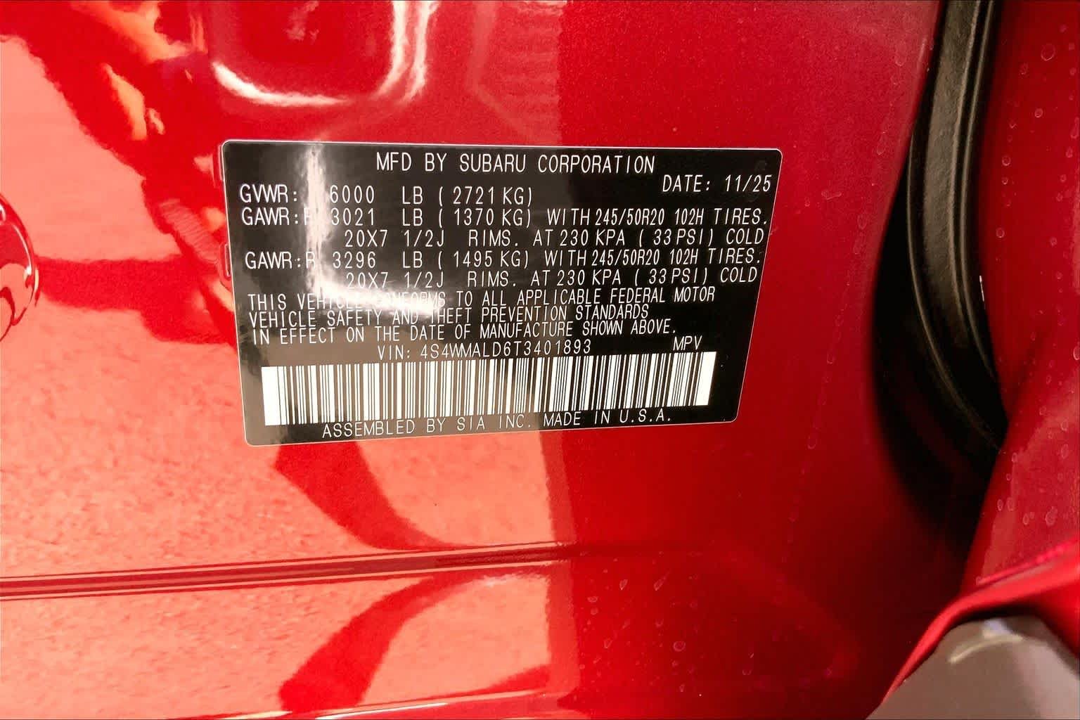 New 2026 CRIMSON RED PEARL Subaru Onyx Edition Touring 7-Passenger image 18
