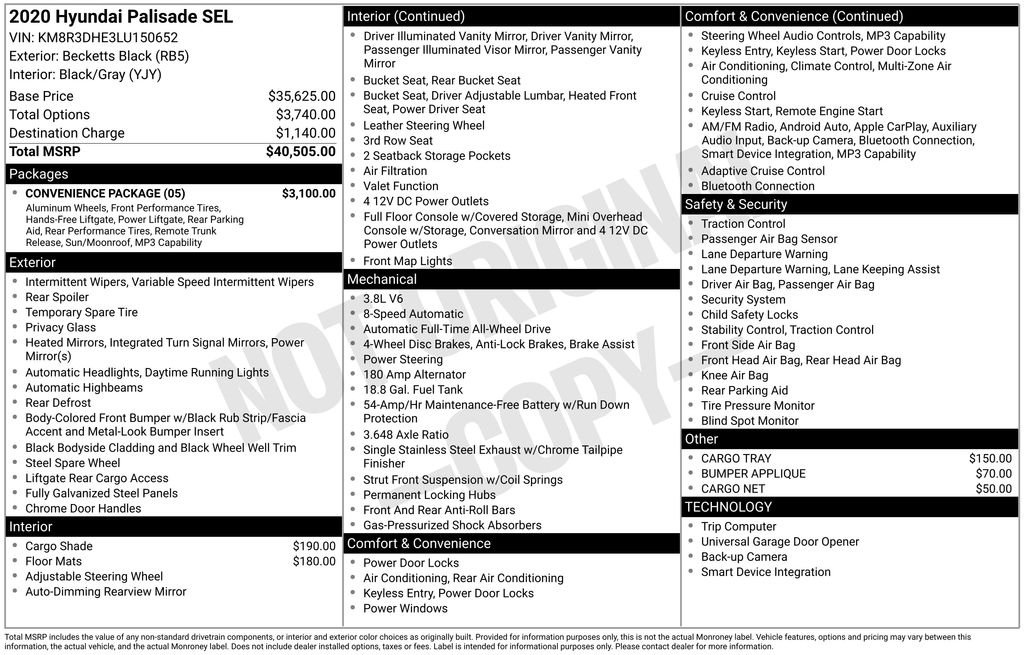 Certified Used 2020 Black Hyundai SEL image 4