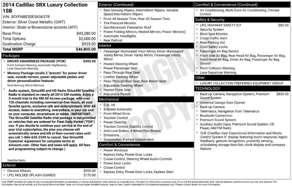 Used 2014 SILVER COAST METALLIC Cadillac Luxury Collection image 7
