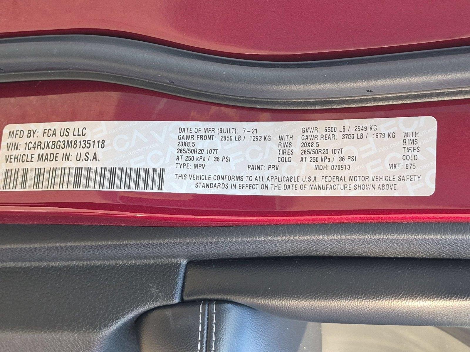 Used 2021 Velvet Red Pearlcoat Jeep Limited image 39