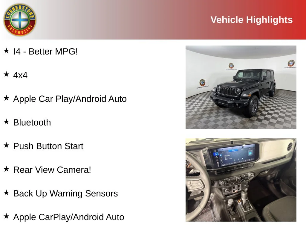 Used 2025 Jeep Wrangler 4-Door Sport S with VIN 1C4PJXDN6SW575875 for sale in Elk River, Minnesota