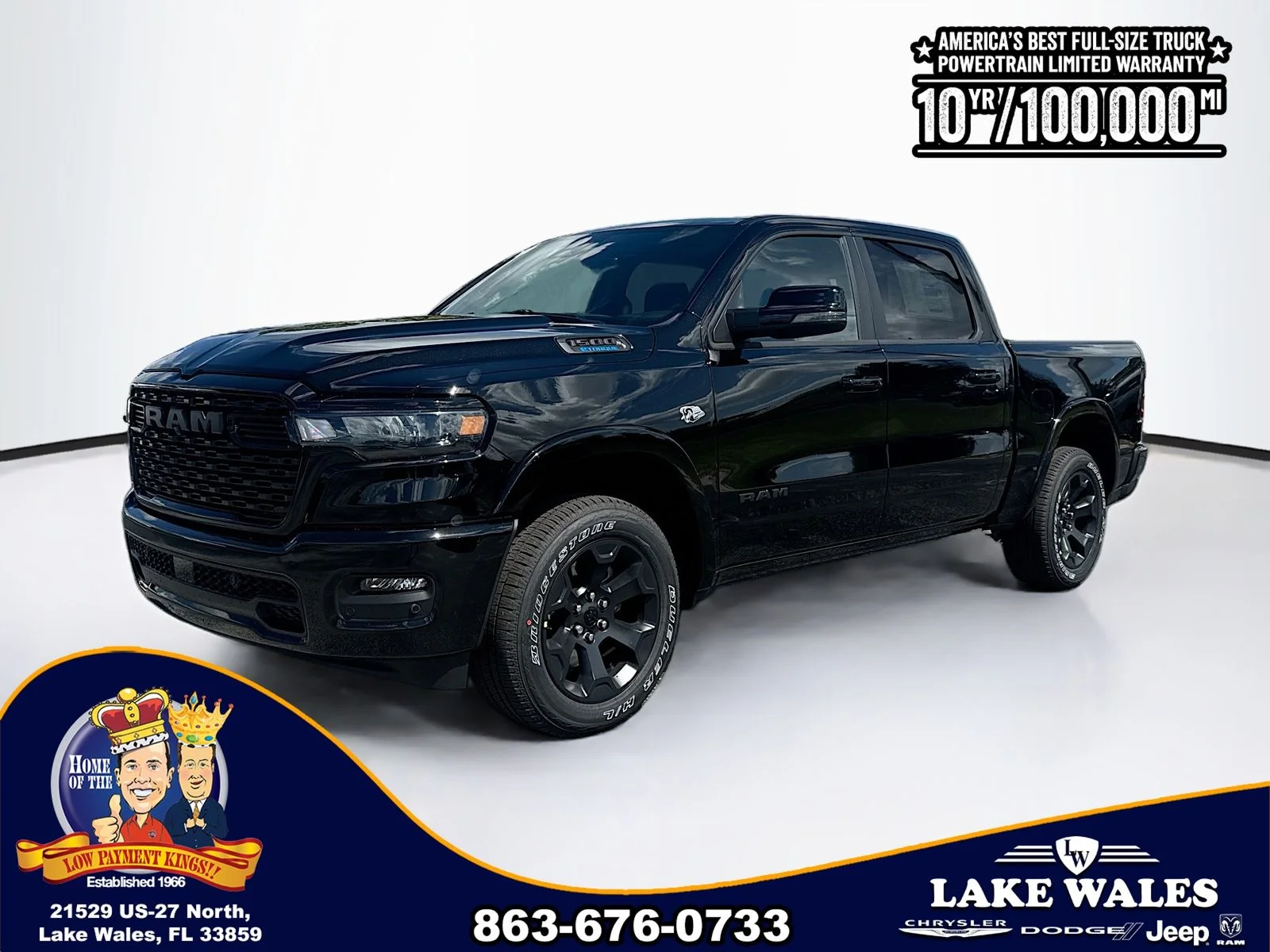 New 2026 Diamond Black Crystal Pearl-Coat Exterior Paint RAM BIG HORN image 2