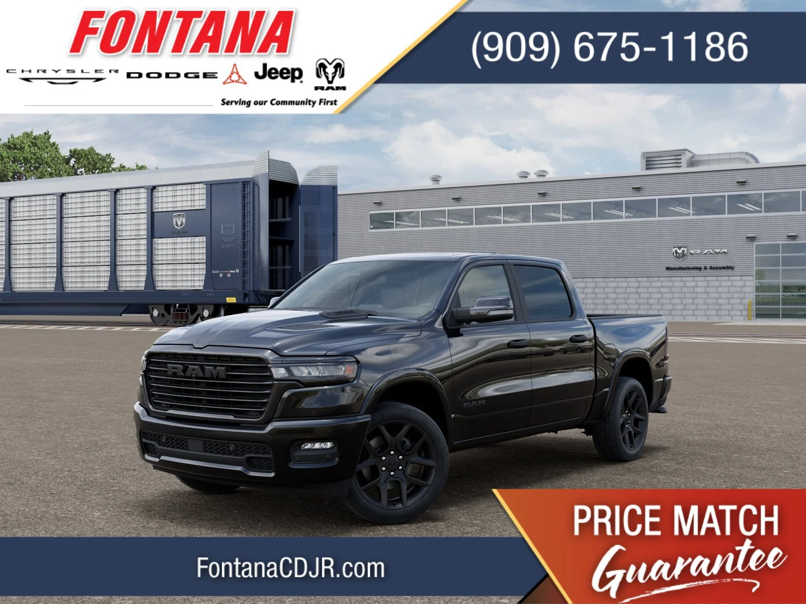 New 2026 Diamond Black Crystal Pearl-Coat Exterior Paint RAM Laramie image 1
