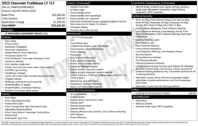 Used 2023 White Chevrolet LT image 28