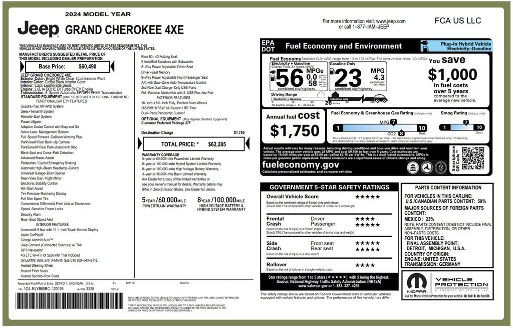 Used 2024 Bright White Clearcoat Jeep 4xe image 3