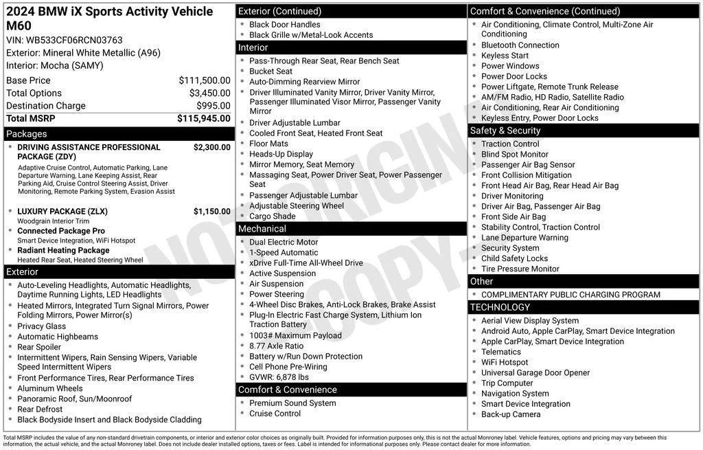 Certified Used 2024 White BMW M60 image 2