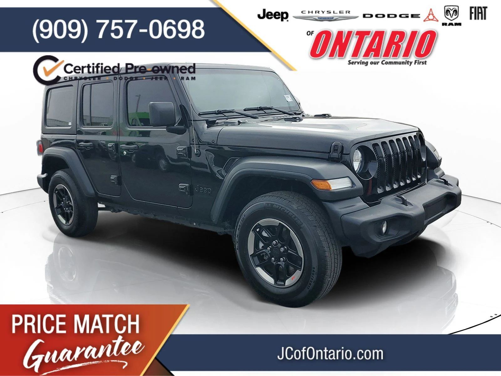 Certified Used 2023 Black Jeep Sport image 1