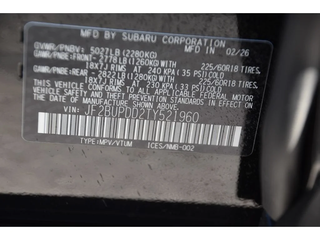 New 2026 CRYSTAL BLACK SILICA Subaru Limited image 23