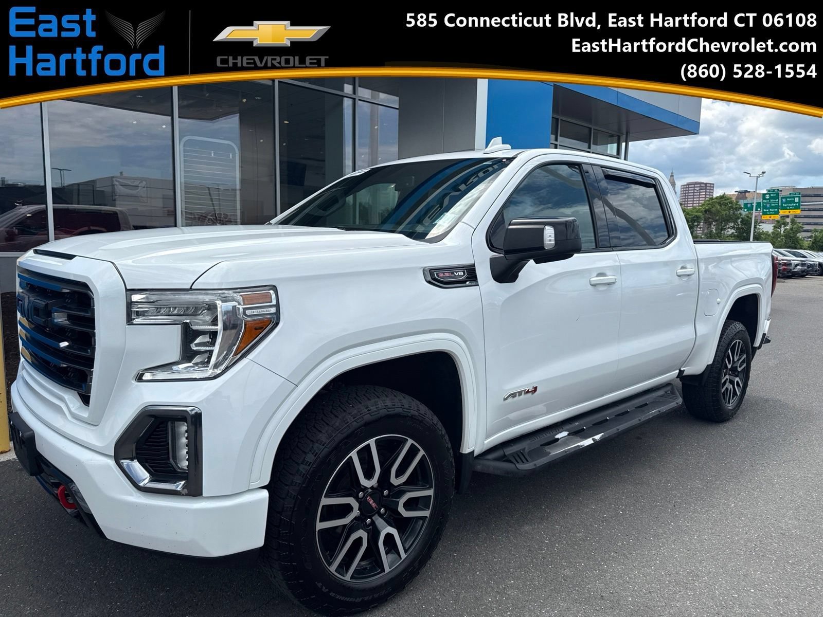 Used 2021 Summit White GMC AT4 with Trailering Package image 1