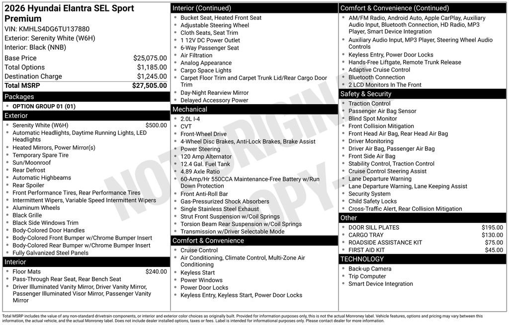New 2026 White Hyundai SEL Sport Premium image 23
