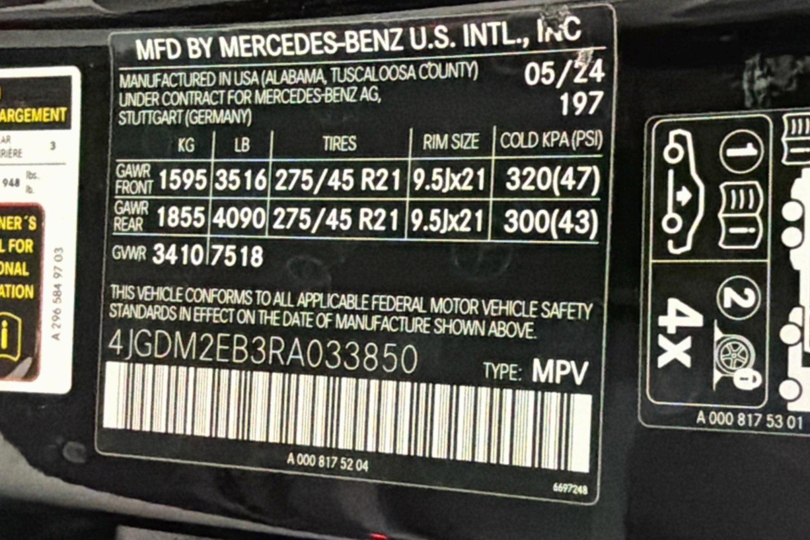 Certified Used 2024 Obsidian Black Metallic Mercedes-Benz EQS 450 image 27