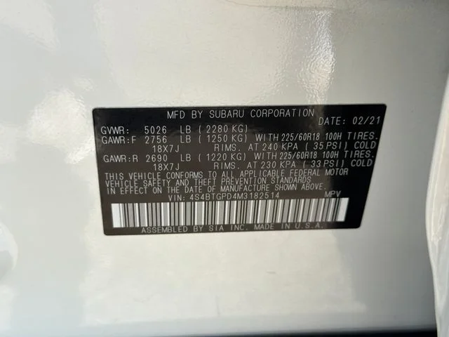 Used 2021 White Subaru Touring XT image 30