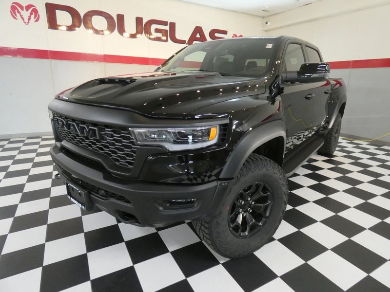 New 2026 Diamond Black Crystal Pearl-Coat Exterior Paint RAM RHO 4x4 Crew Cab 5