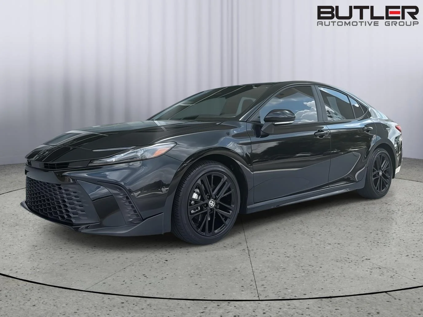 Used 2025 Midnight Black Metallic Toyota SE image 1