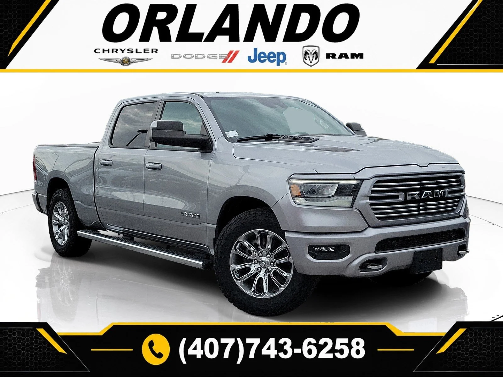 Used 2023 Billet Silver Metallic Clearcoat Ram Laramie image 1