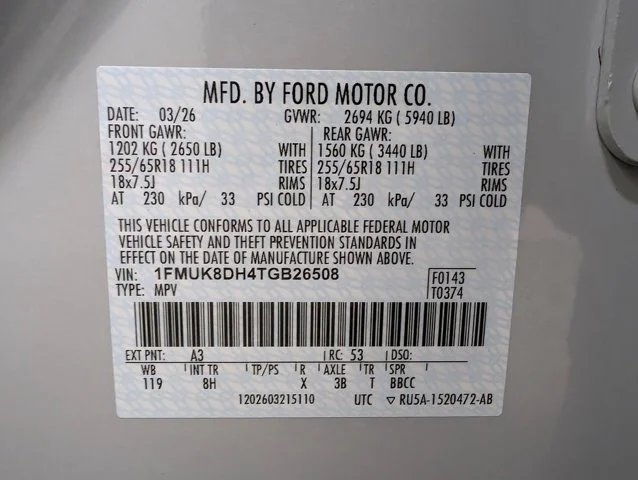 New 2026 Space White Metallic Ford Active image 57