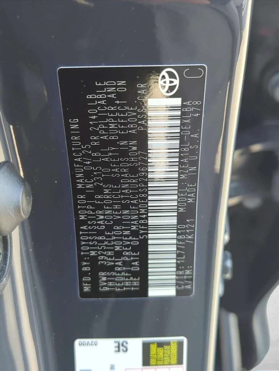 Used 2025 Underground Toyota LE image 2