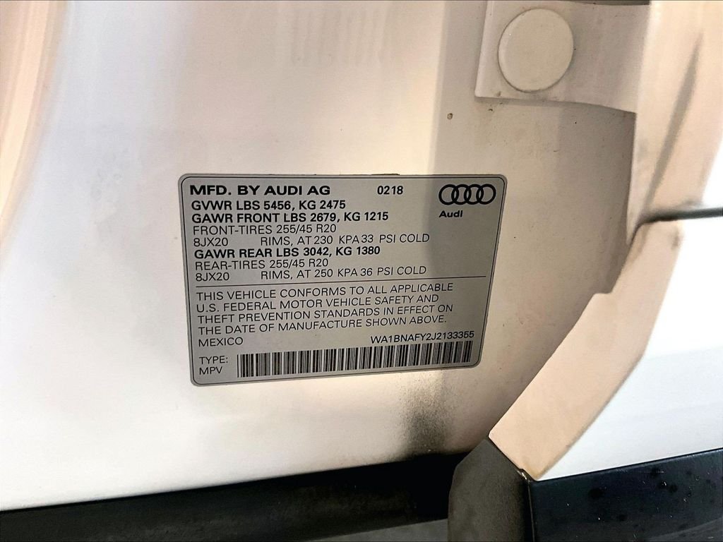 Used 2018 White Audi 2.0T Premium Plus image 37