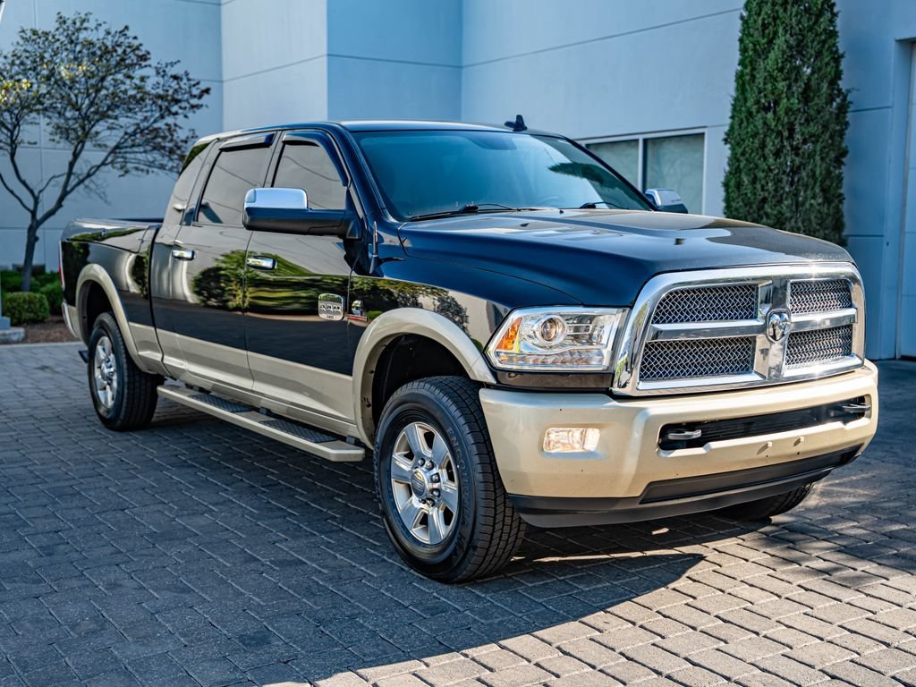 Used 2015 Brilliant Black Crystal Pearlcoat Ram Laramie Longhorn image 3