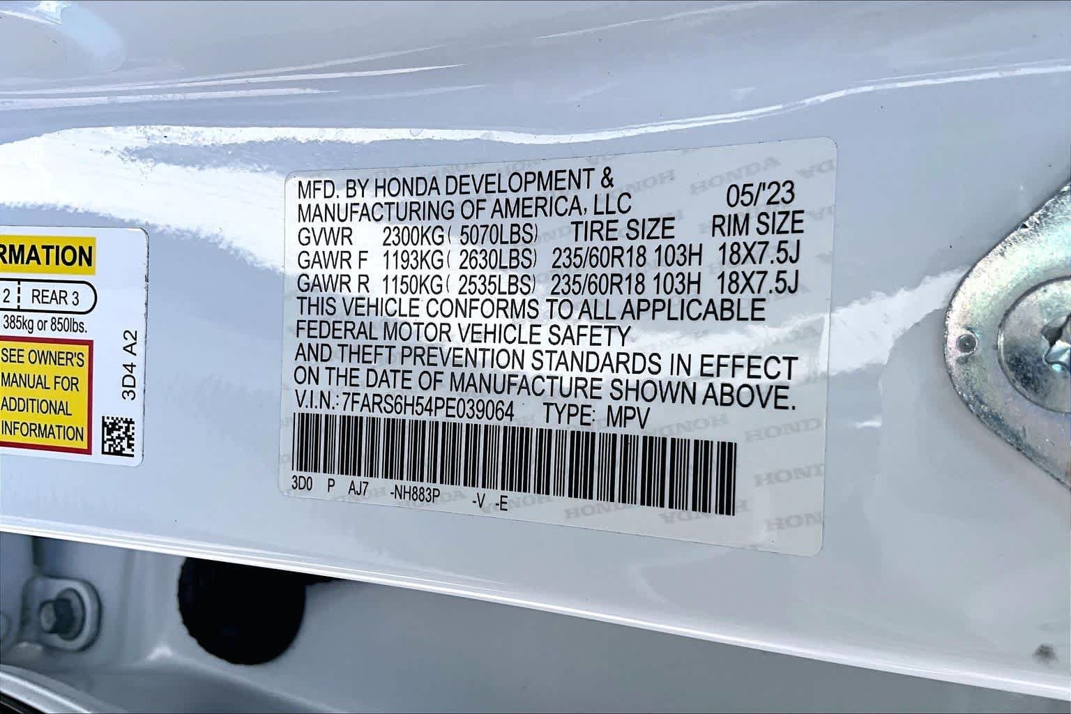 Certified Used 2023 Platinum White Pearl Honda Sport image 33