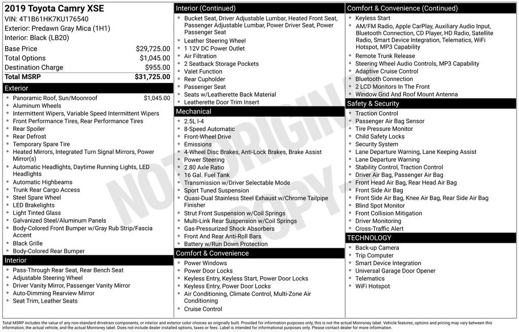 Used 2019 Gray Toyota XSE image 4