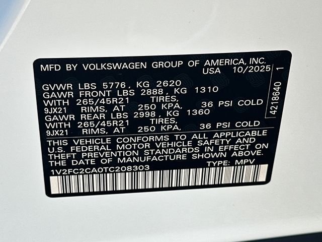New 2026 Opal White Pearl Volkswagen 2.0T SEL Premium R-Line image 36