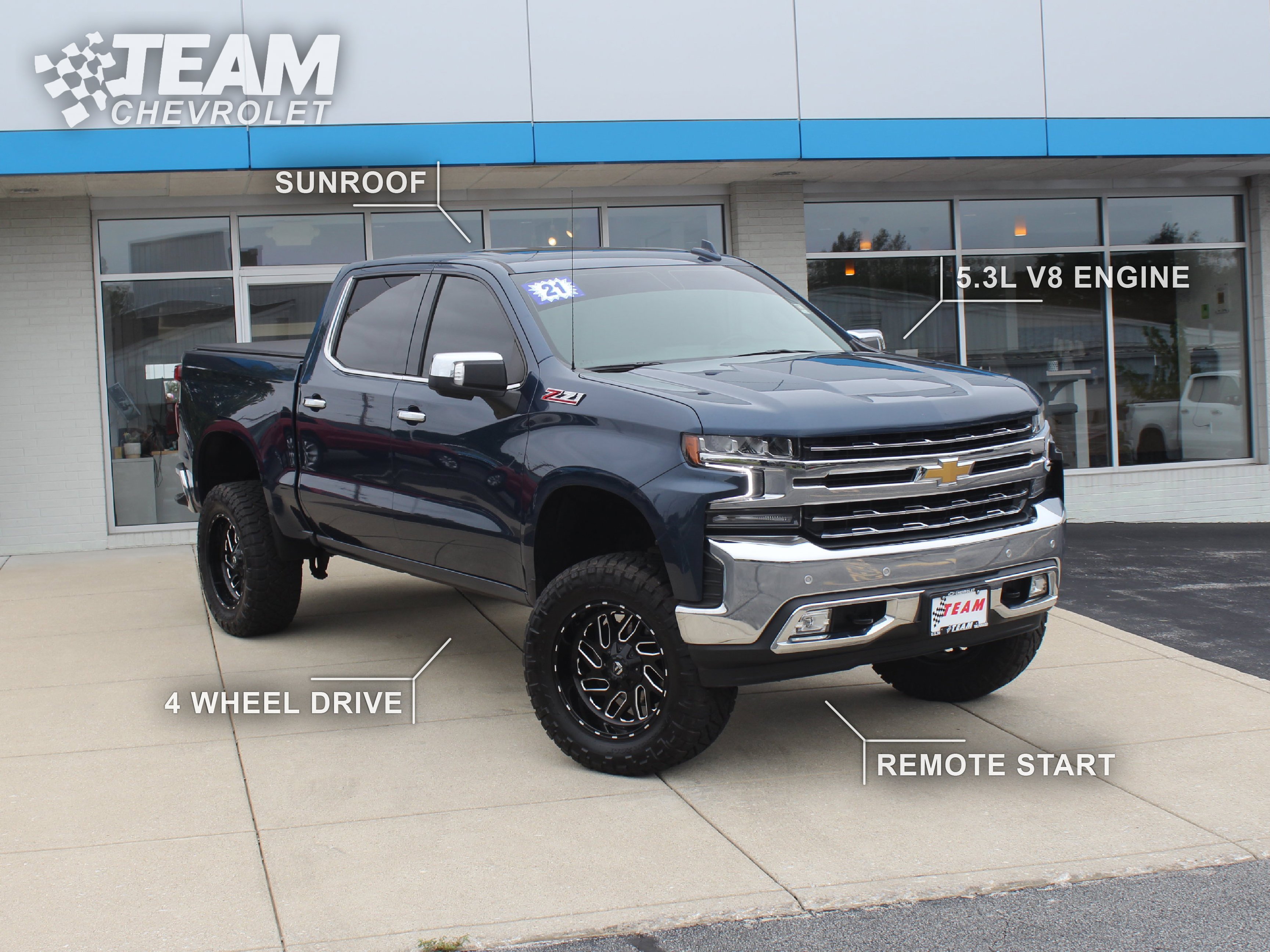 Used 2021 NORTHSKY BLUE METALLIC Chevrolet LTZ image 2