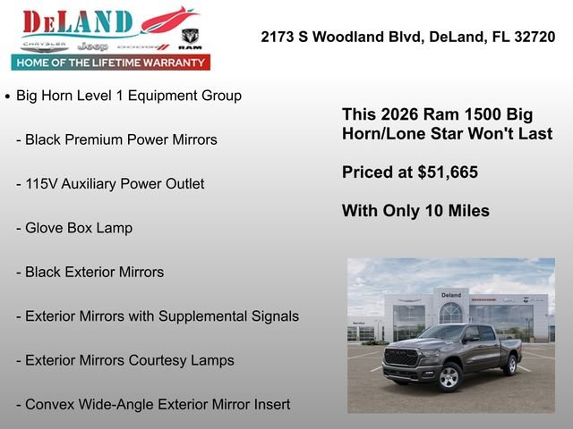 New 2026 Granite Crystal Metallic Clear-Coat Exterior Paint RAM Big Horn/Lone Star image 12