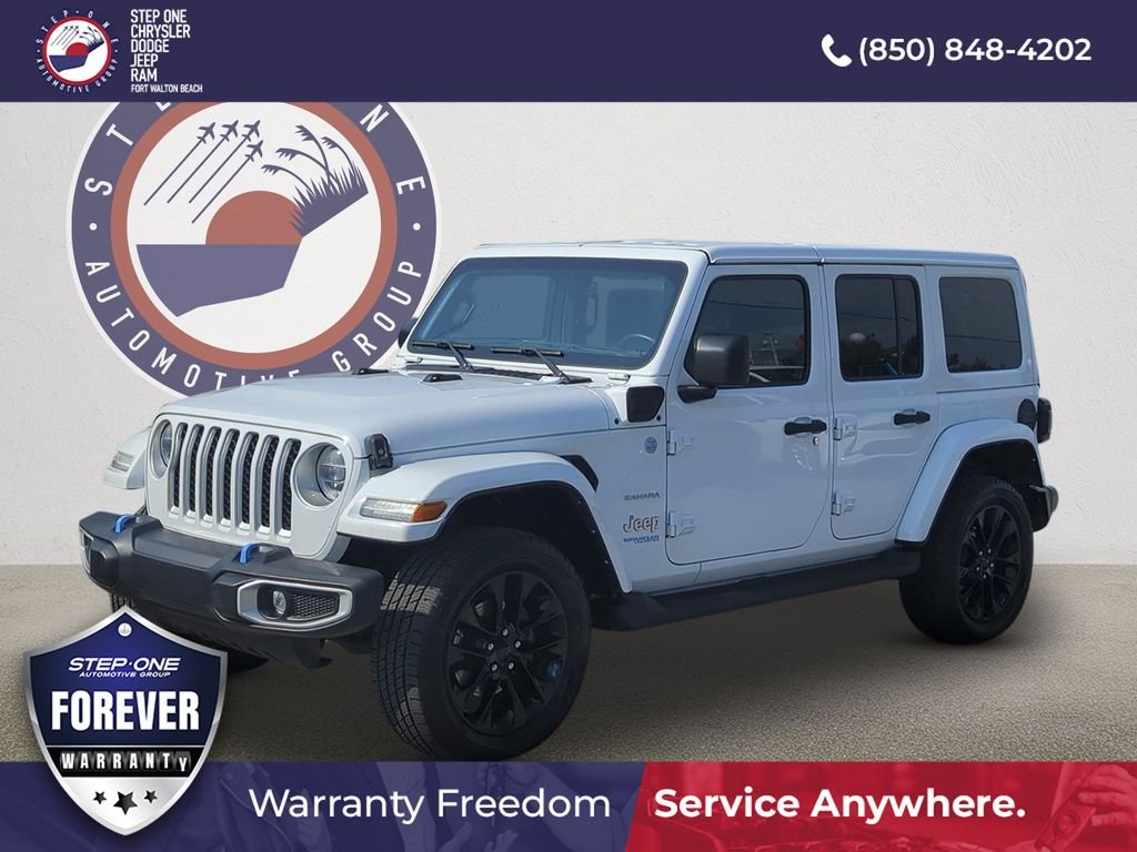 Used 2022 White Jeep Unlimited Sahara 4xe image 2