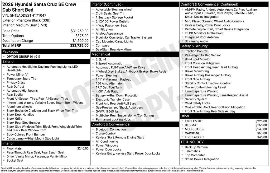 New 2026 Black Hyundai SE AWD image 20