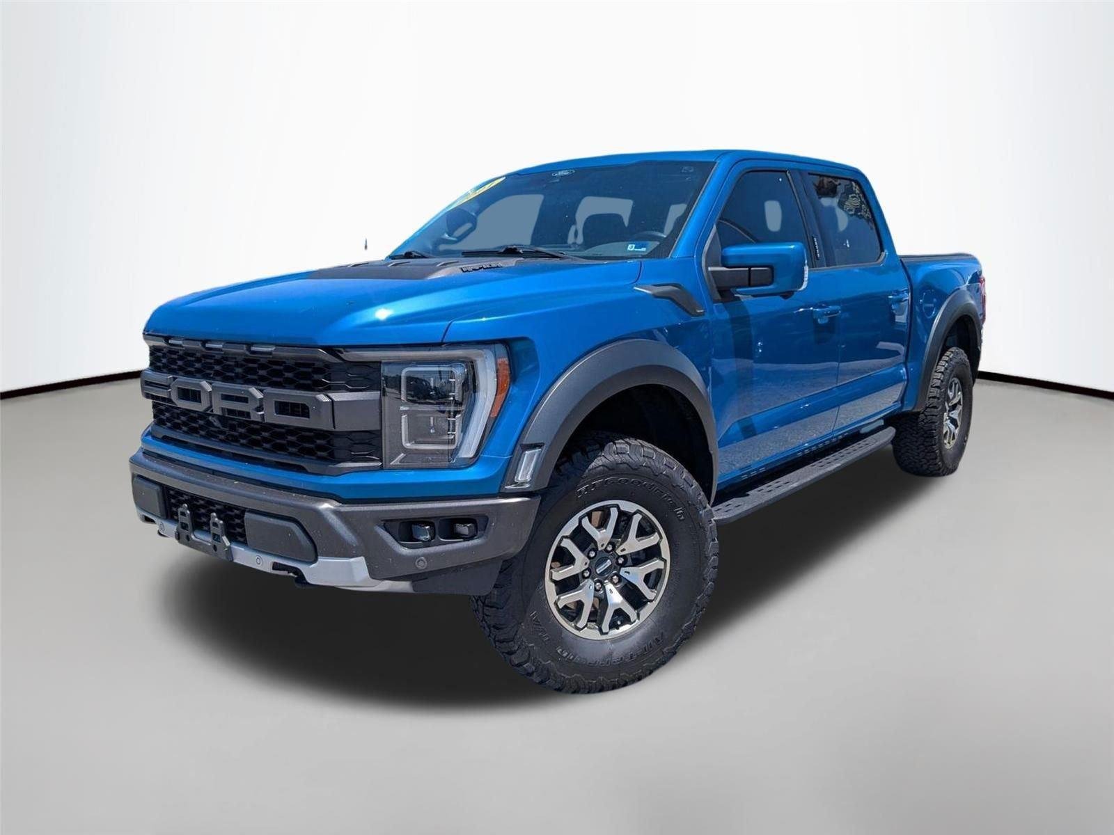 Used 2021 Velocity Blue Metallic Ford Raptor image 1