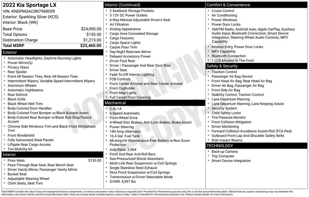 Used 2022 Silver Kia LX image 35