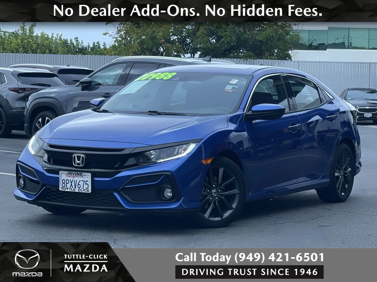 Used 2020 Blue Honda EX image 1
