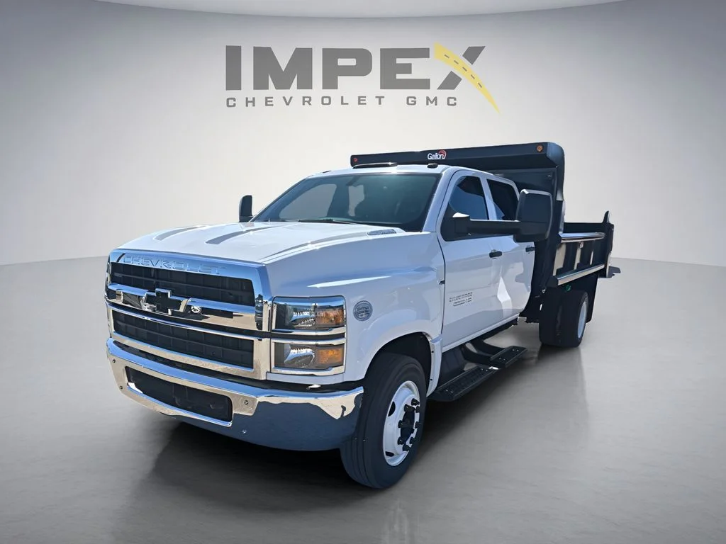 Used 2023 White Chevrolet Dump Truck Crew Cab image 1