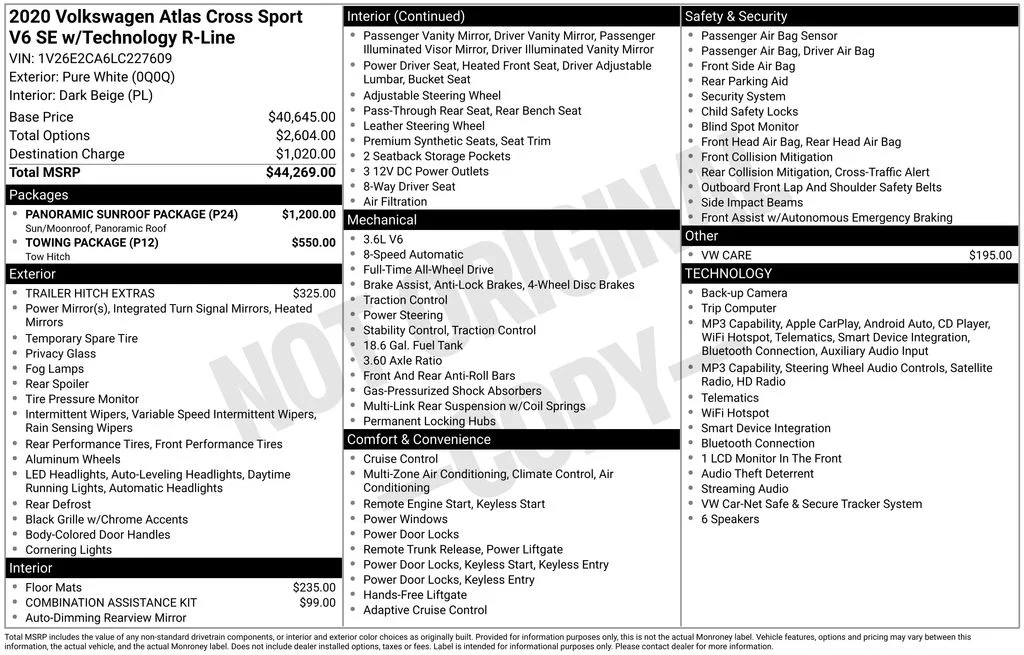 Used 2020 White Volkswagen  image 2