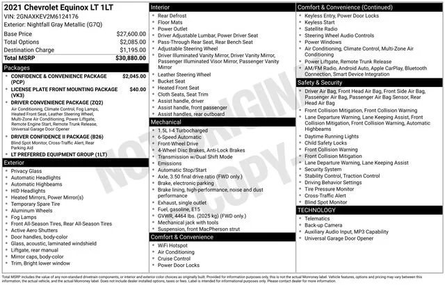 Used 2021 NIGHTFALL GRAY METALLIC Chevrolet LT image 5