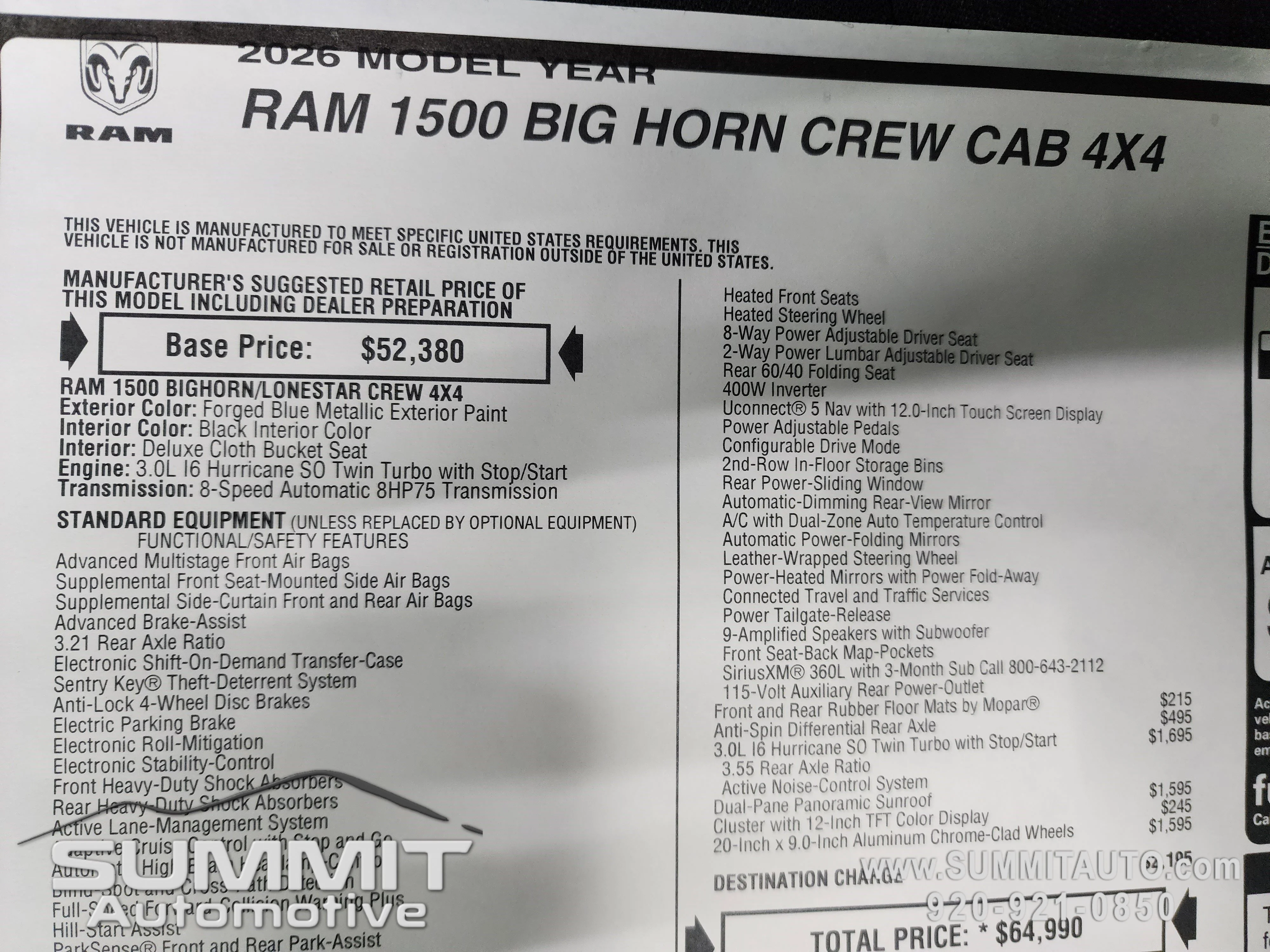 New 2026 Forged Blue Metallic Exterior Paint RAM Big Horn/Lone Star image 11