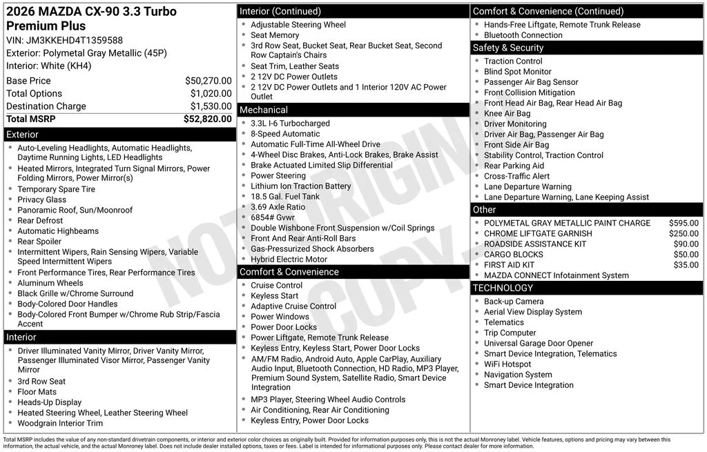 Certified Used 2026 Gray Mazda 3.3 Turbo Premium Plus image 36