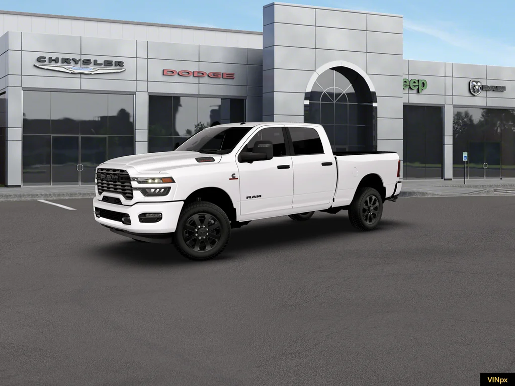 New 2026 Bright White Clear-Coat Exterior Paint RAM Big Horn Night Edition image 2