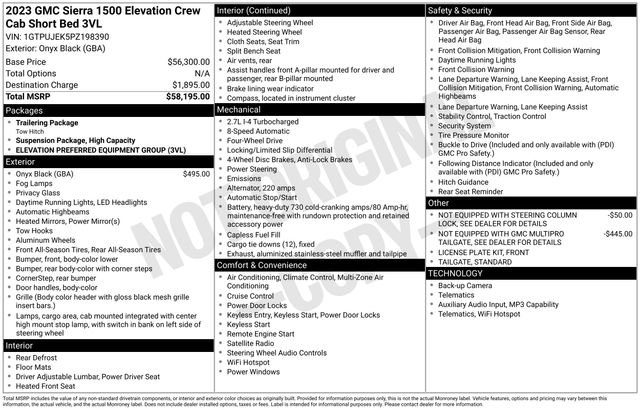 Used 2023 Onyx Black GMC Elevation image 1