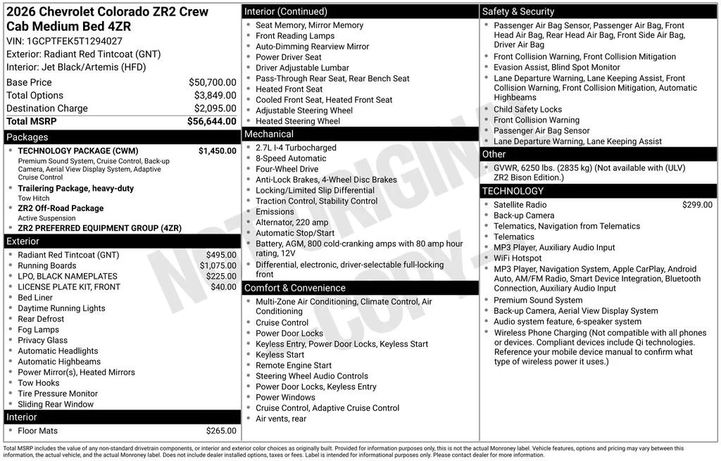 New 2026 Radiant Red Tintcoat Chevrolet ZR2 image 8