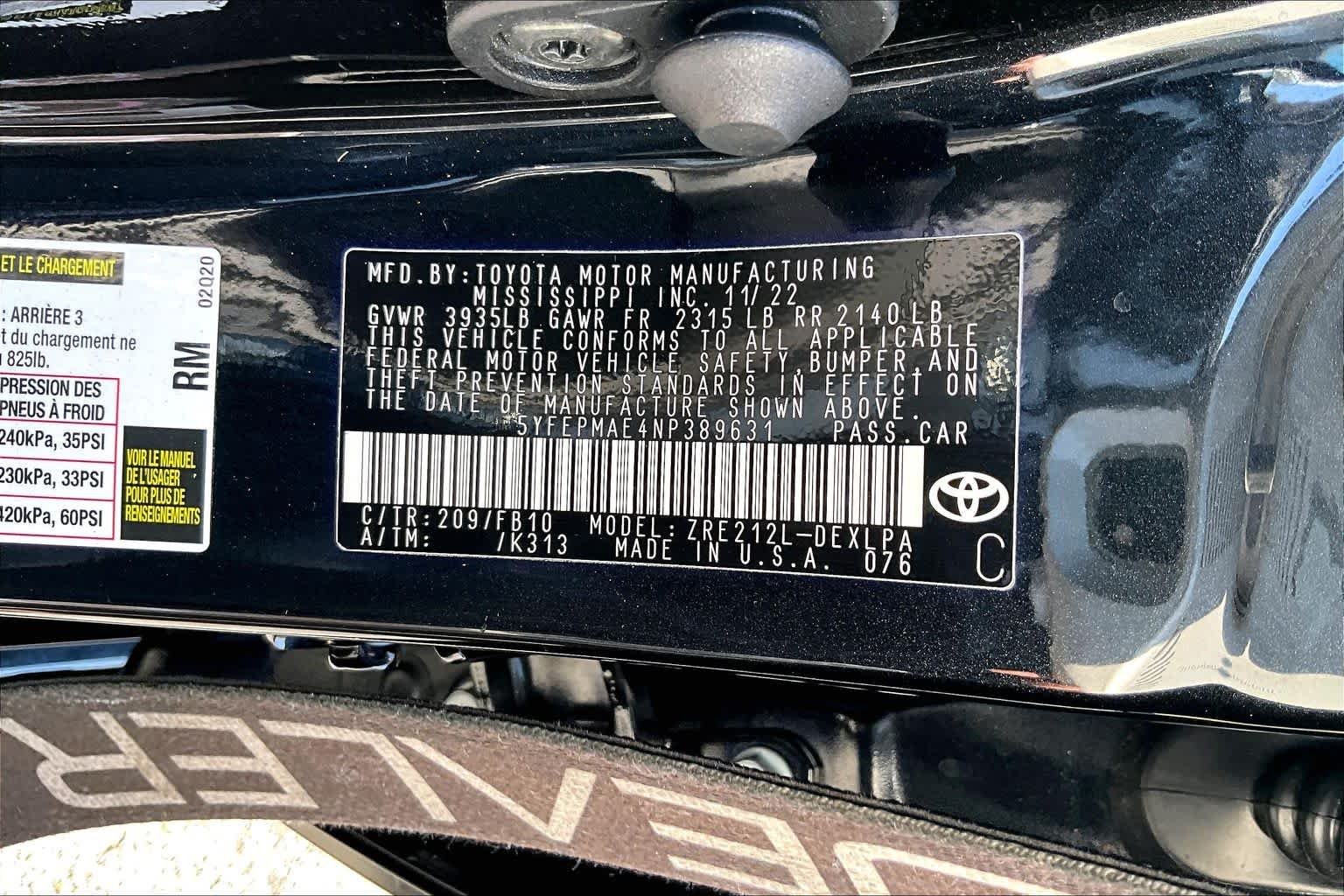Used 2022 Black Sand Pearl Toyota LE image 36