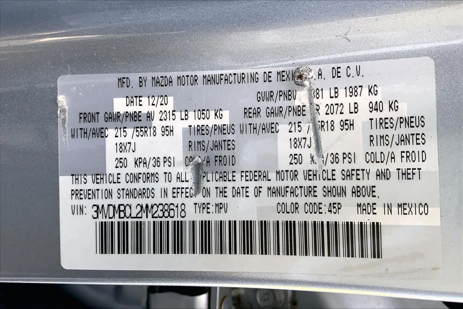 Certified Used 2021 Sonic Silver Metallic Mazda Preferred image 34