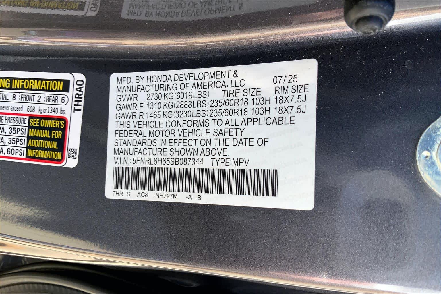 Used 2025 Smoke Blue Pearl Honda EX-L image 33