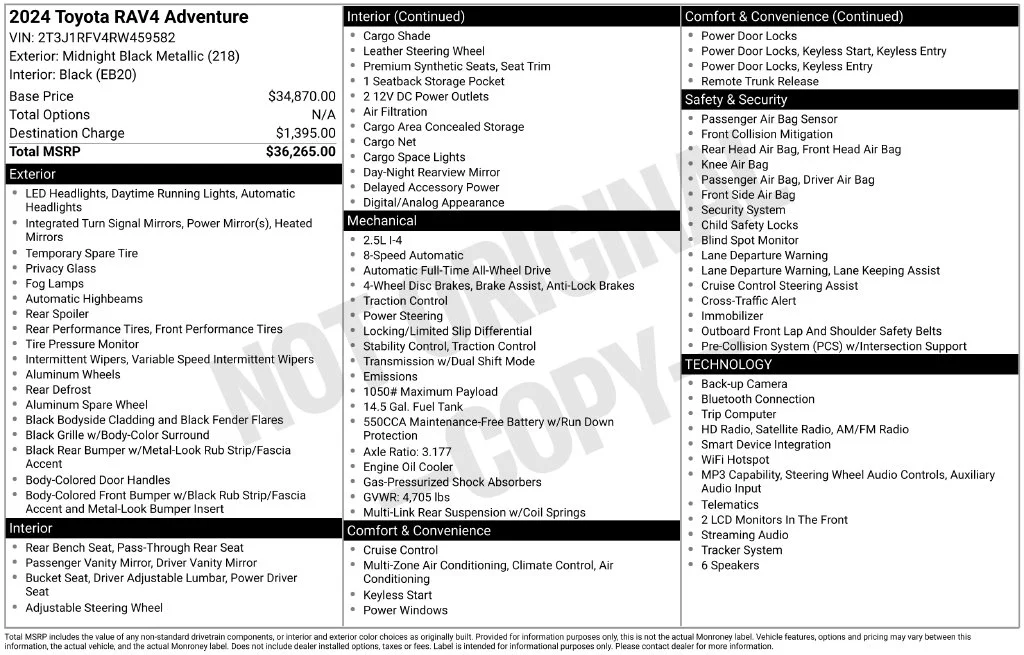 Used 2024 Black Toyota Adventure image 6